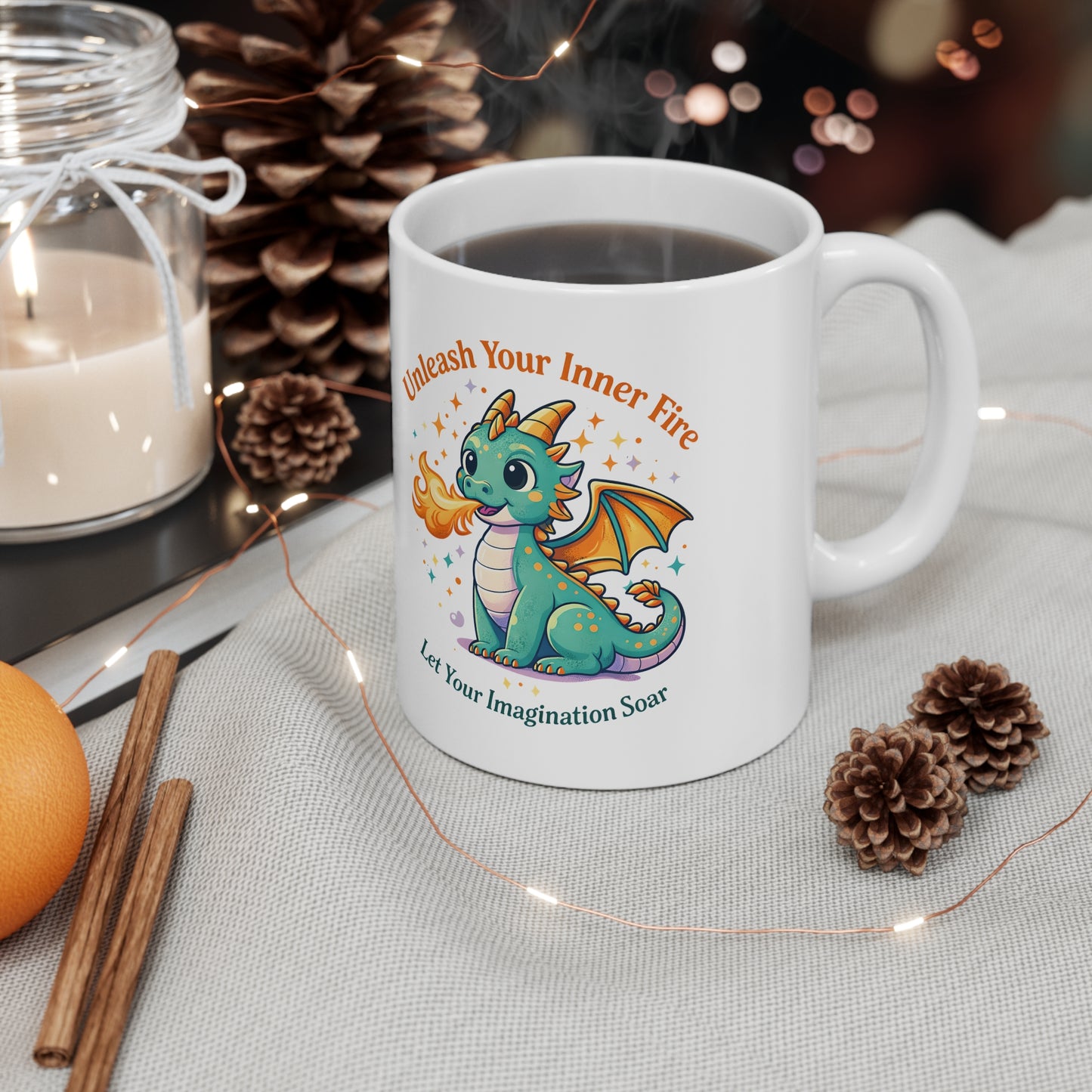 Unleash Your Inner Fire Dragon Ceramic Mug, Coffee Cup