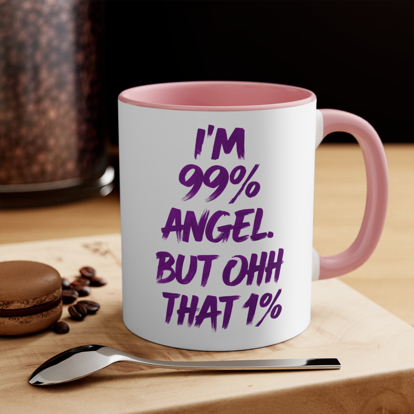 99% Angel Accent Ceramic Mug, Coffee Cup