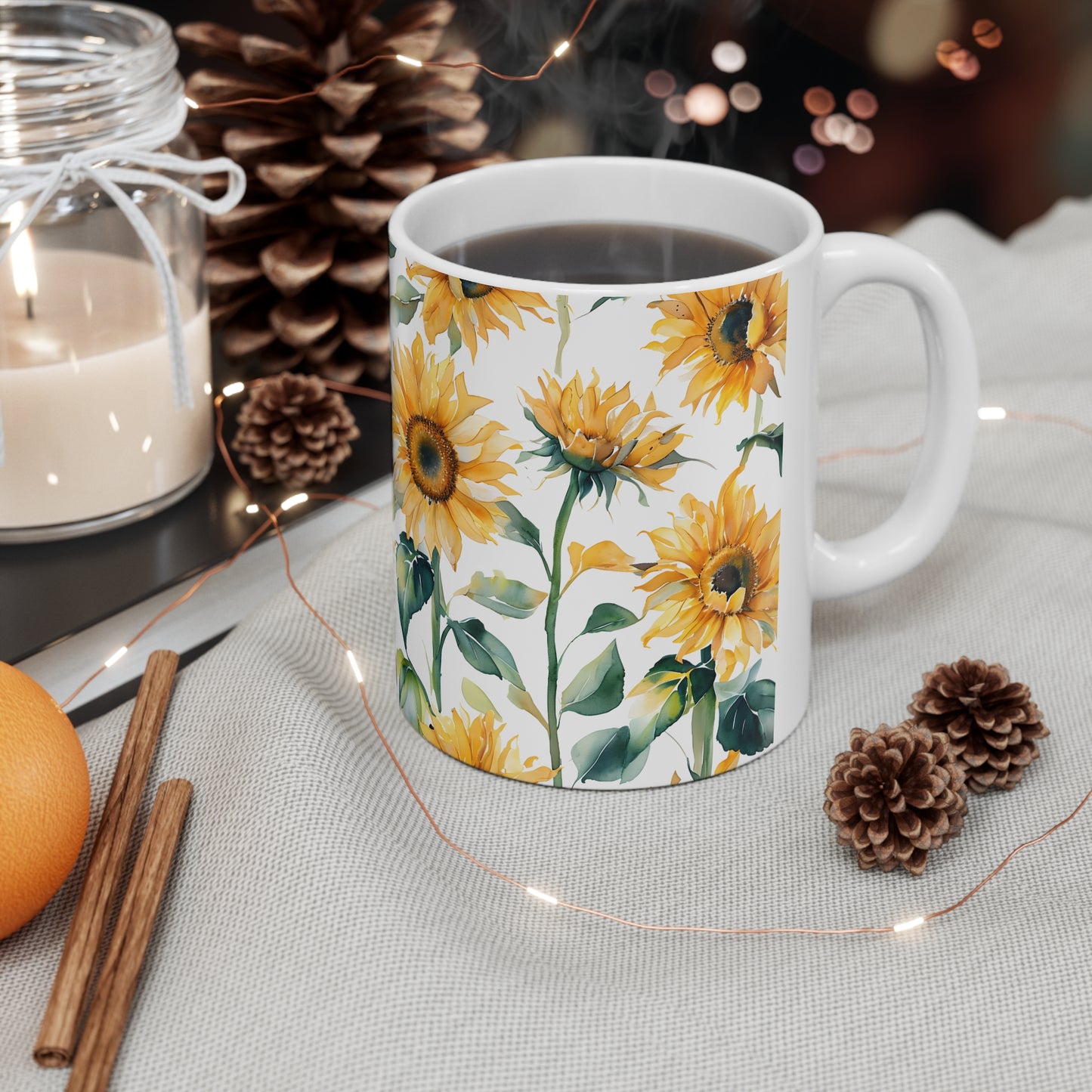 Sunny's Sunflower Ceramic Mug, Coffee Cup