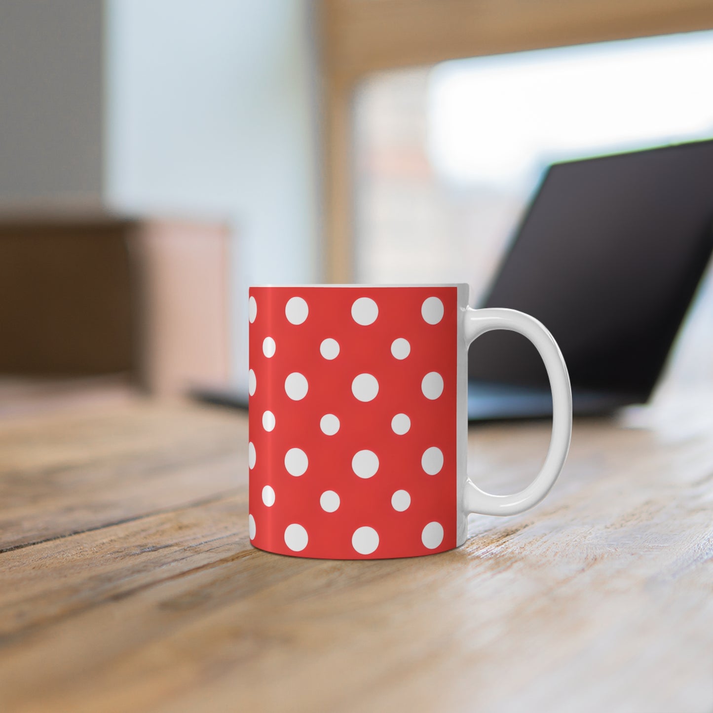 Ruby's Red Polka Dot Ceramic Mug, Coffee Cup