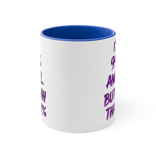 99% Angel Accent Ceramic Mug, Coffee Cup