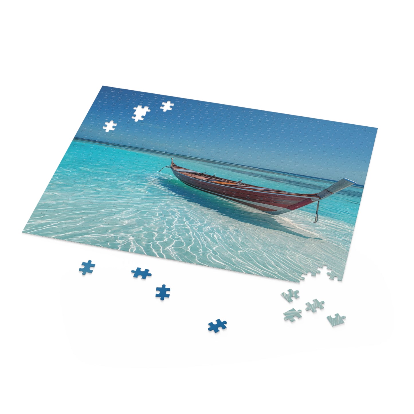 Tropical Boat 500 Piece Jigsaw Puzzle