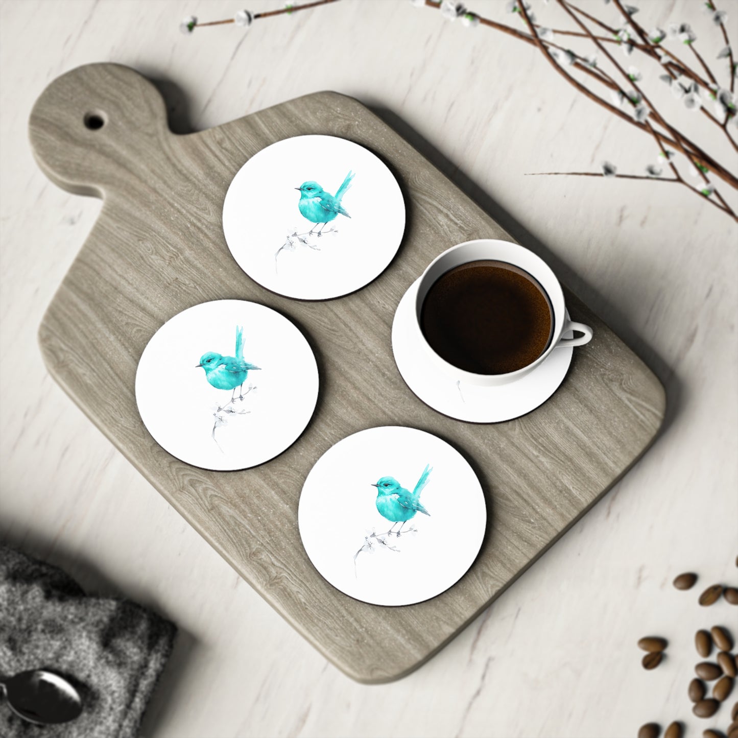 Timmy Turquoise Bird Coasters