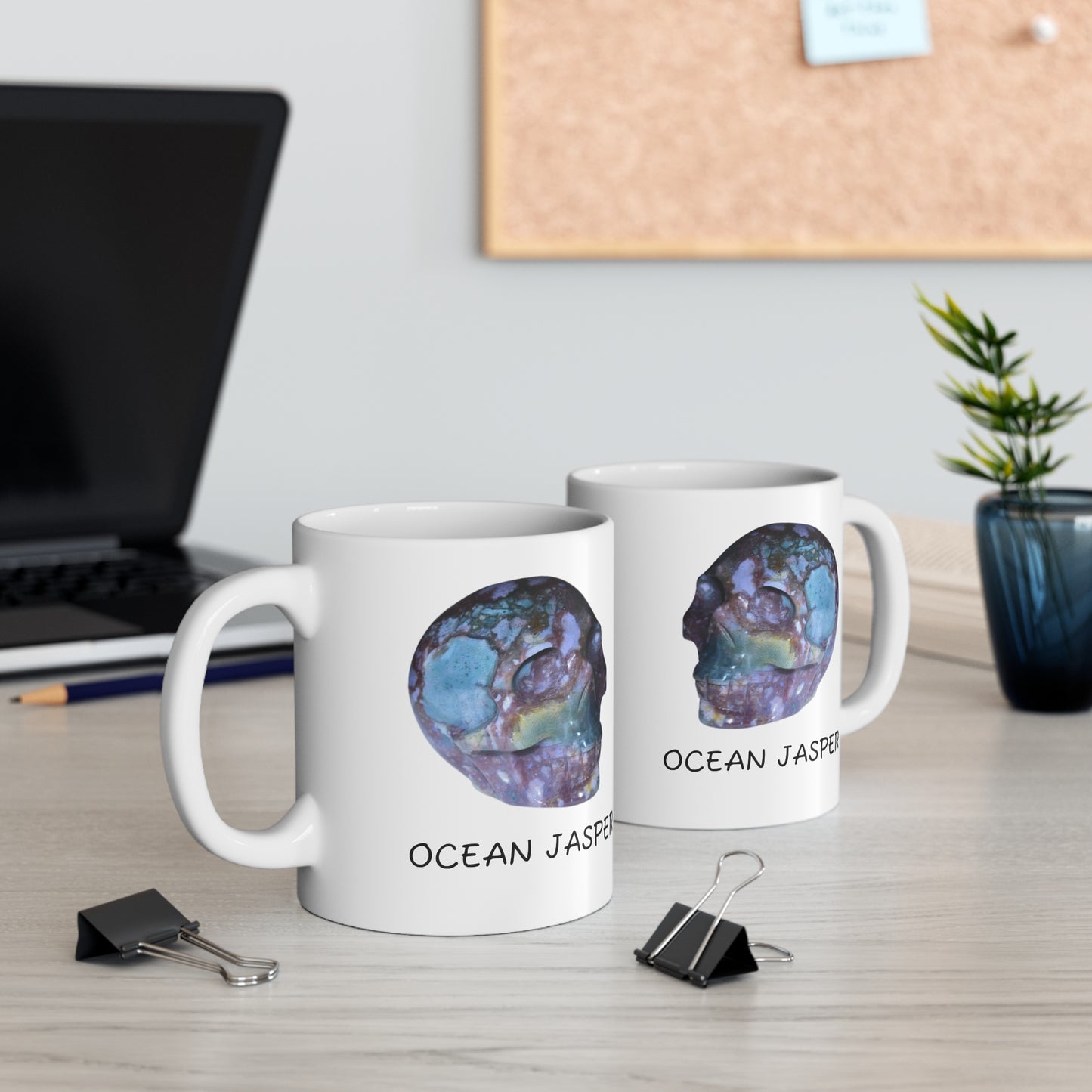 Ollie's Ocean Jasper Crystal Collection Ceramic Mug, Coffee Cup