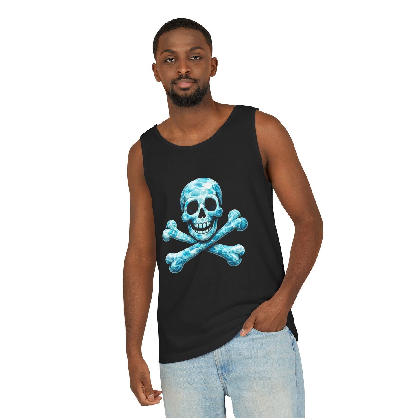 Barnie's Blue Skull & Crossbones Tank Shirt