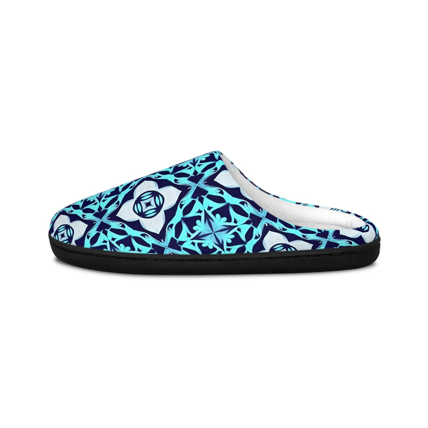 Guy's Blue Geometric Pattern Men's Indoor Slippers