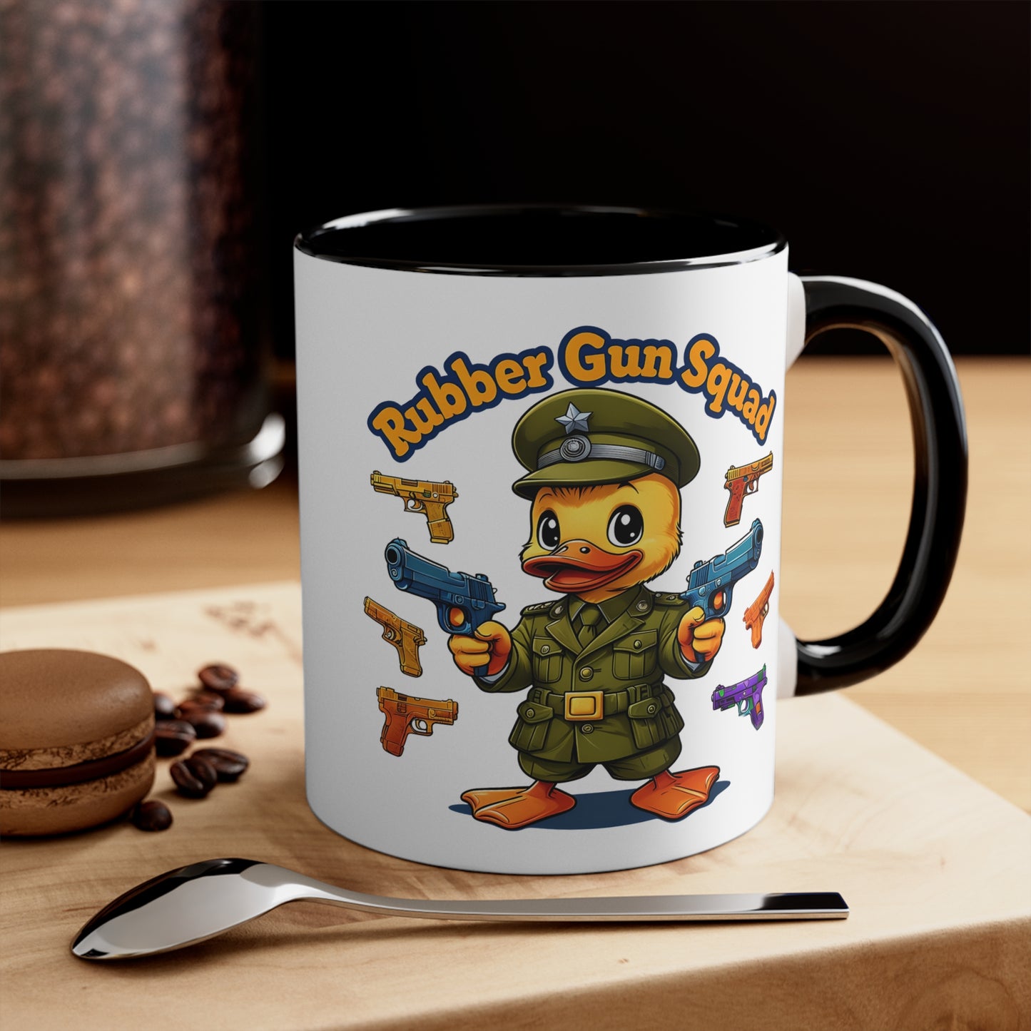 Forest's Rubber Gun Squad Ceramic Mug, Coffee Cup