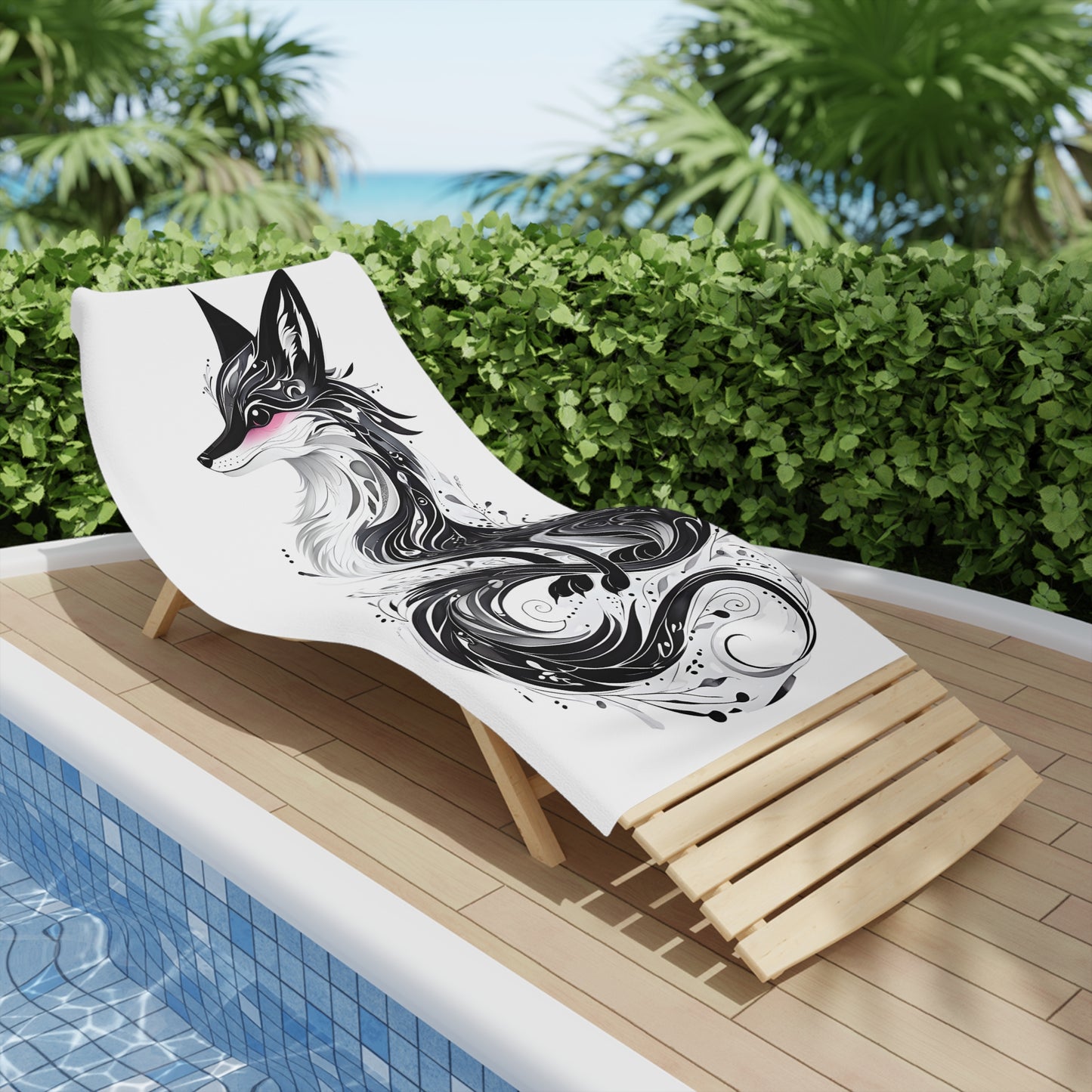 Mystic Black Fox Beach Towel