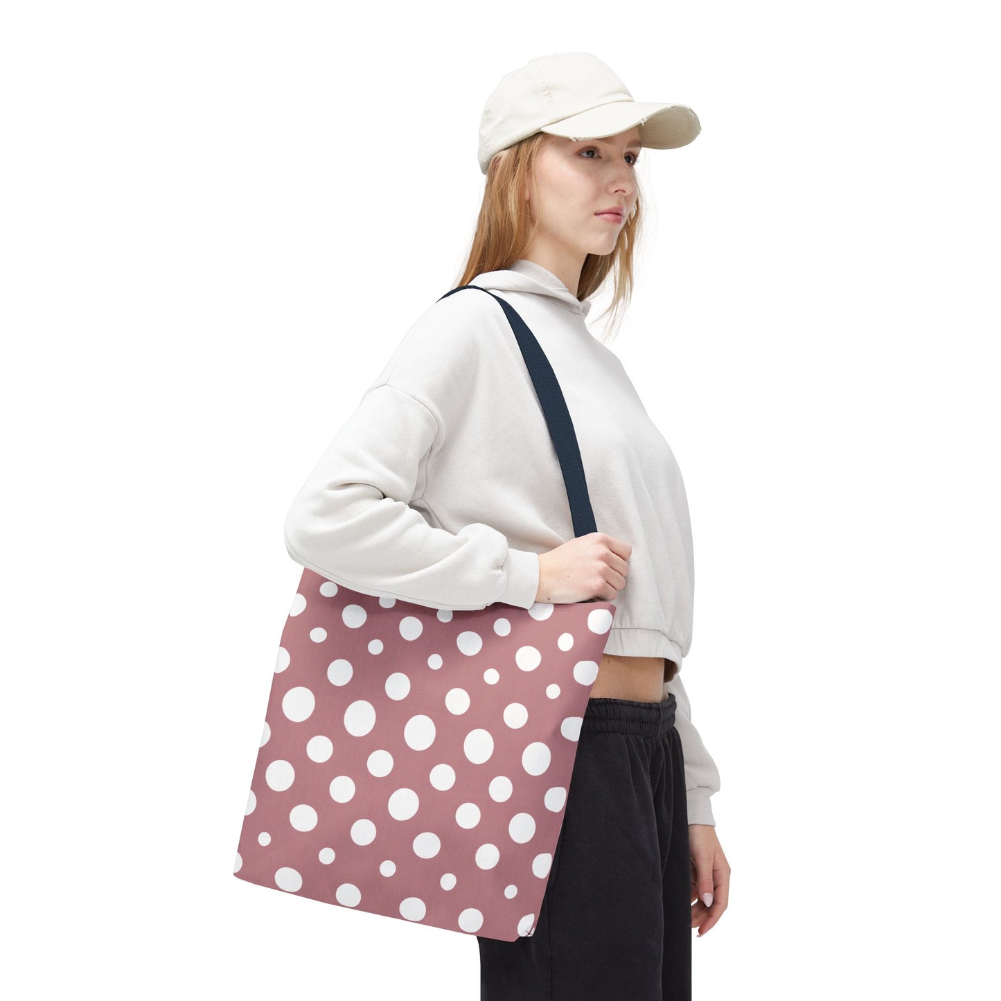 Chic Pink Polka Dot Tote Bag
