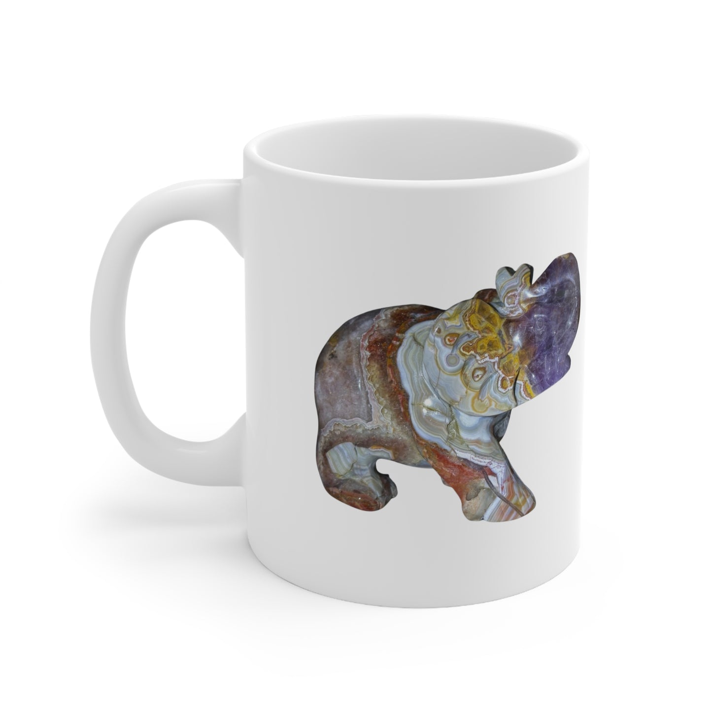 Mexican Crazy Lace & Amethyst Crystal Collection Ceramic Mug, Coffee Cup