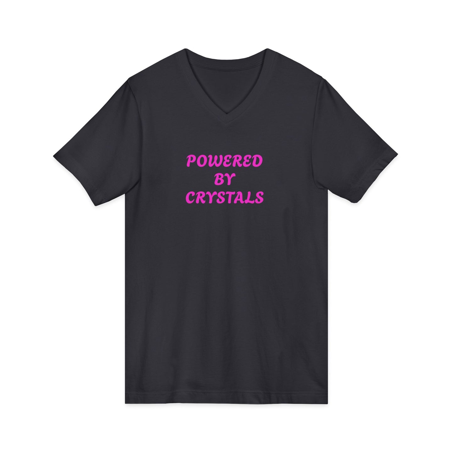 Powered by Crystals V-Neck Adult Shirt