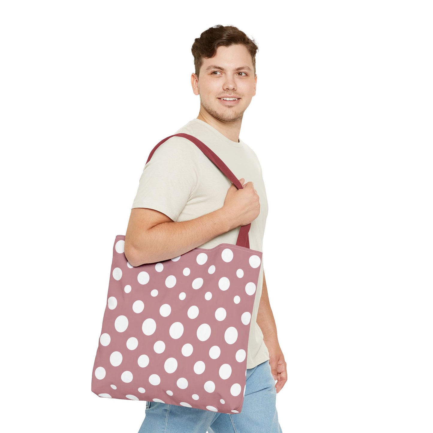 Chic Pink Polka Dot Tote Bag