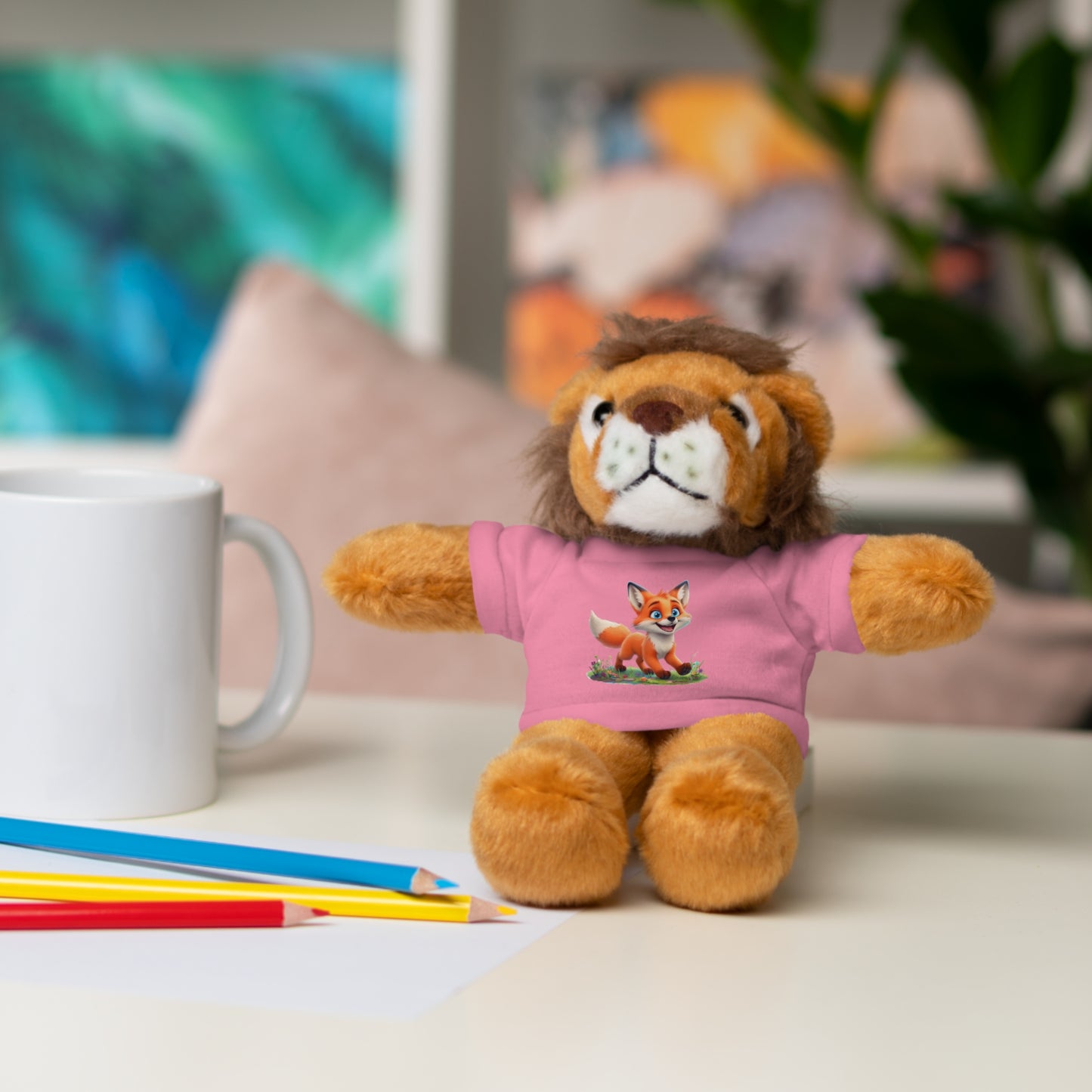 Fox On Tee Animal Plush