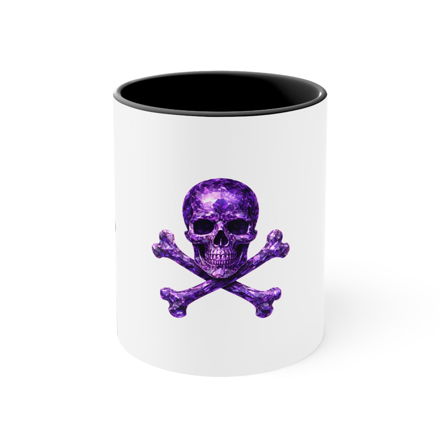 Amethyst Skull & Crossbones Ceramic Mug, Coffee Cup