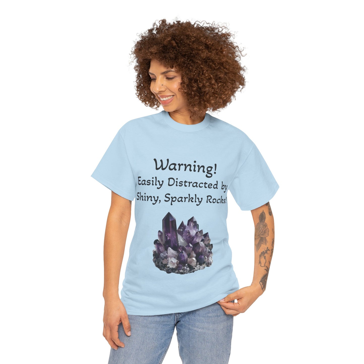 Waylon's "Warning! Easily Distracted by Shiny, Sparkly Rocks!" Adult Shirt