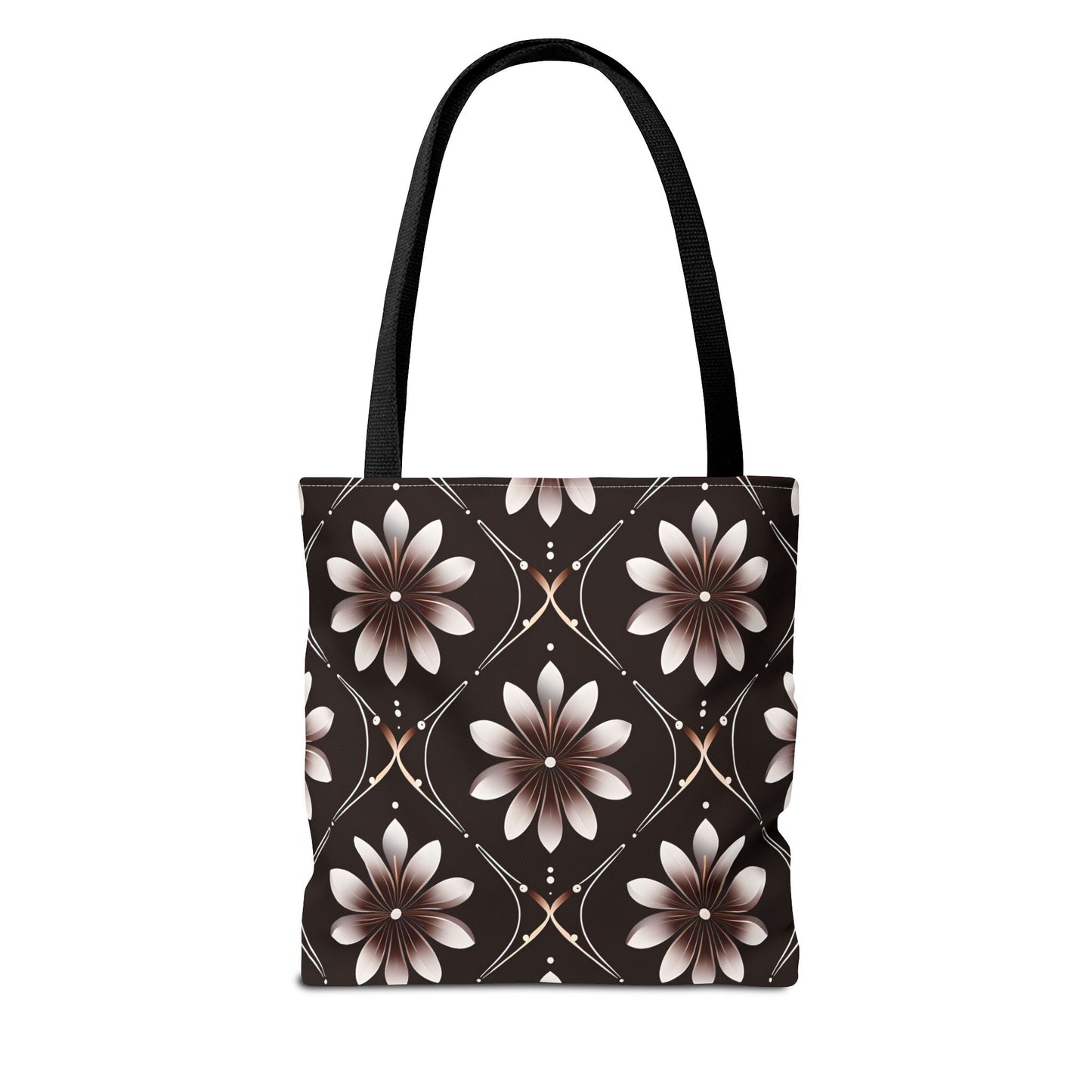 Bowie's Brown Floral Tile Tote Bag