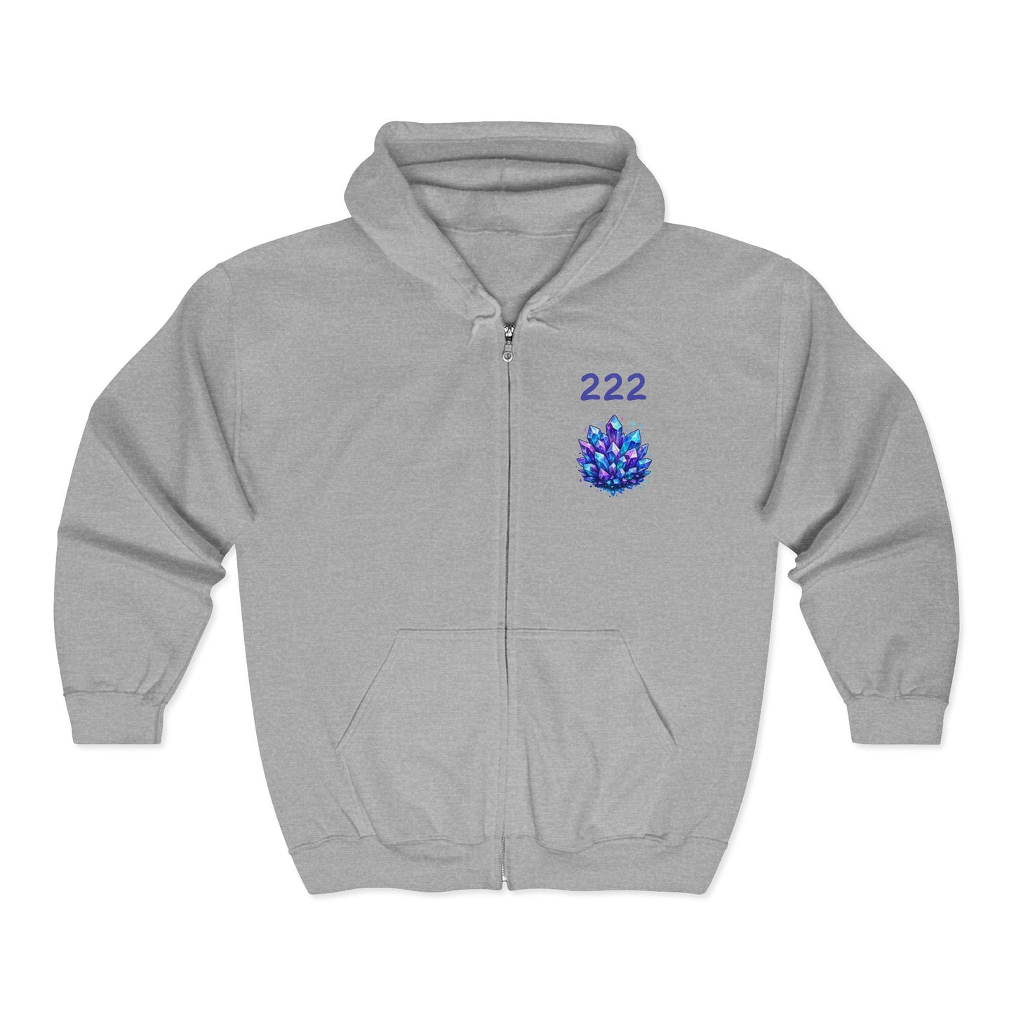 222 Crystal Adult Full Zip Sweatshirt - Hooded