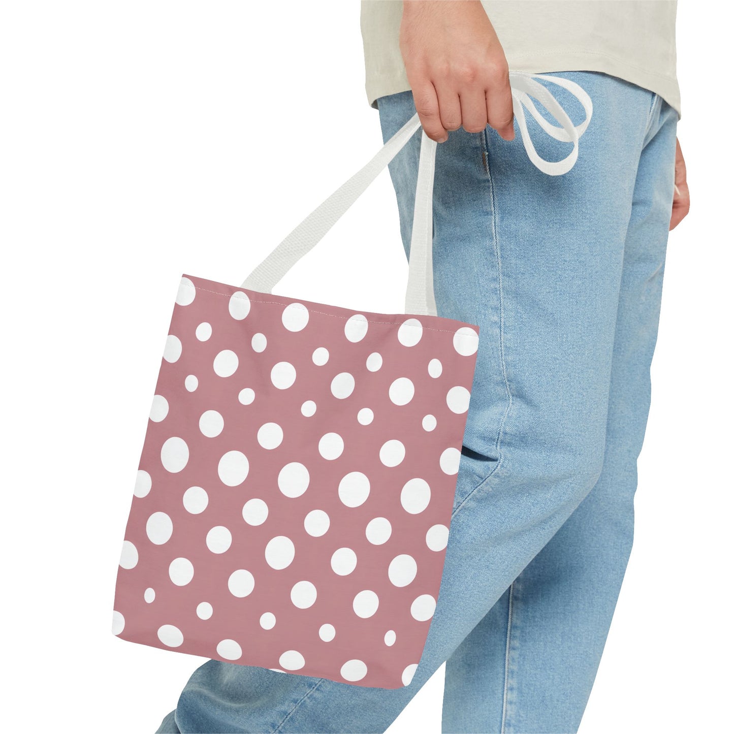 Chic Pink Polka Dot Tote Bag