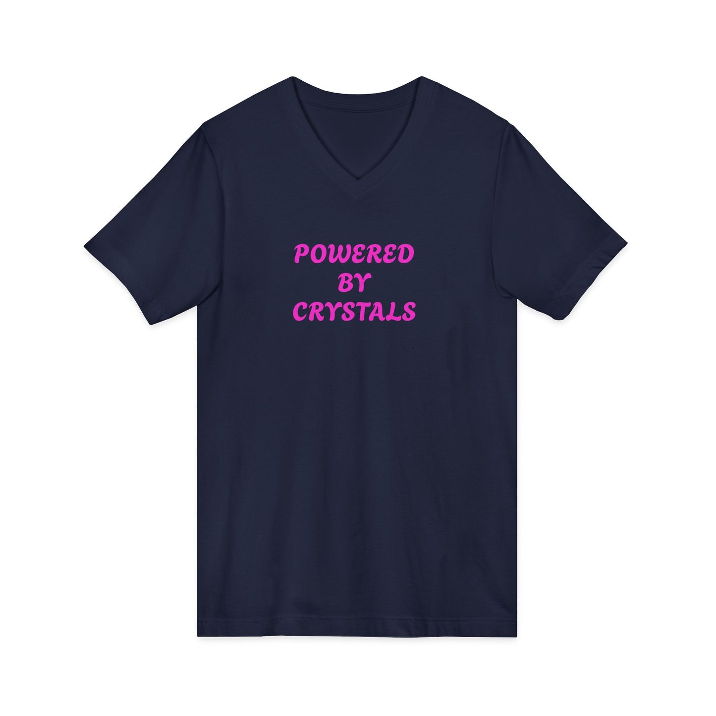 Powered by Crystals V-Neck Adult Shirt