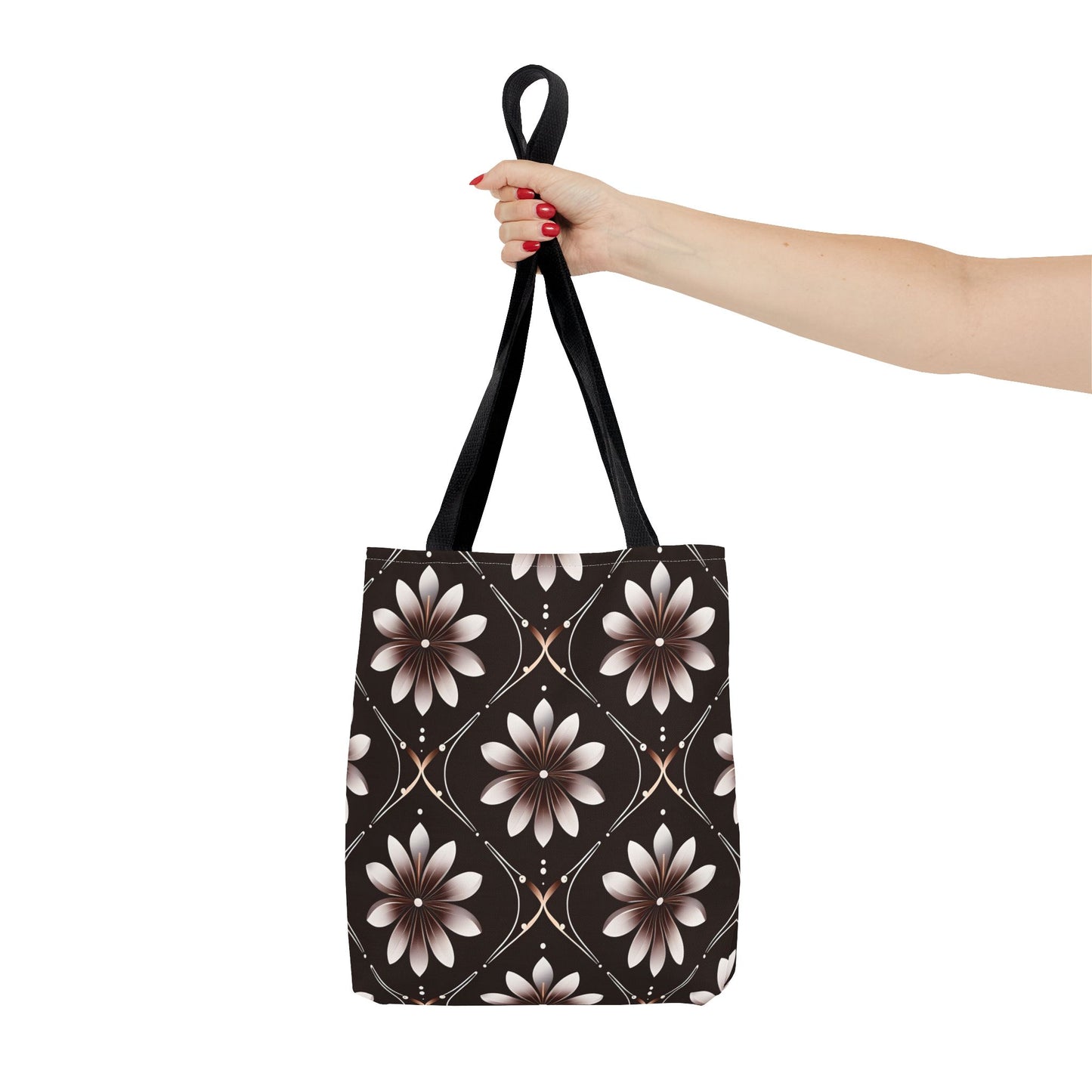 Bowie's Brown Floral Tile Tote Bag