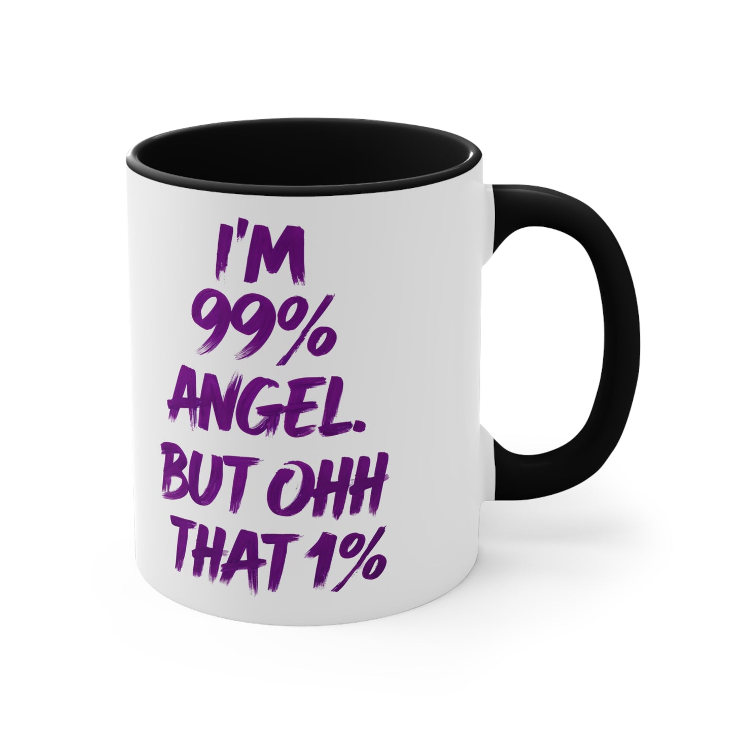99% Angel Accent Ceramic Mug, Coffee Cup