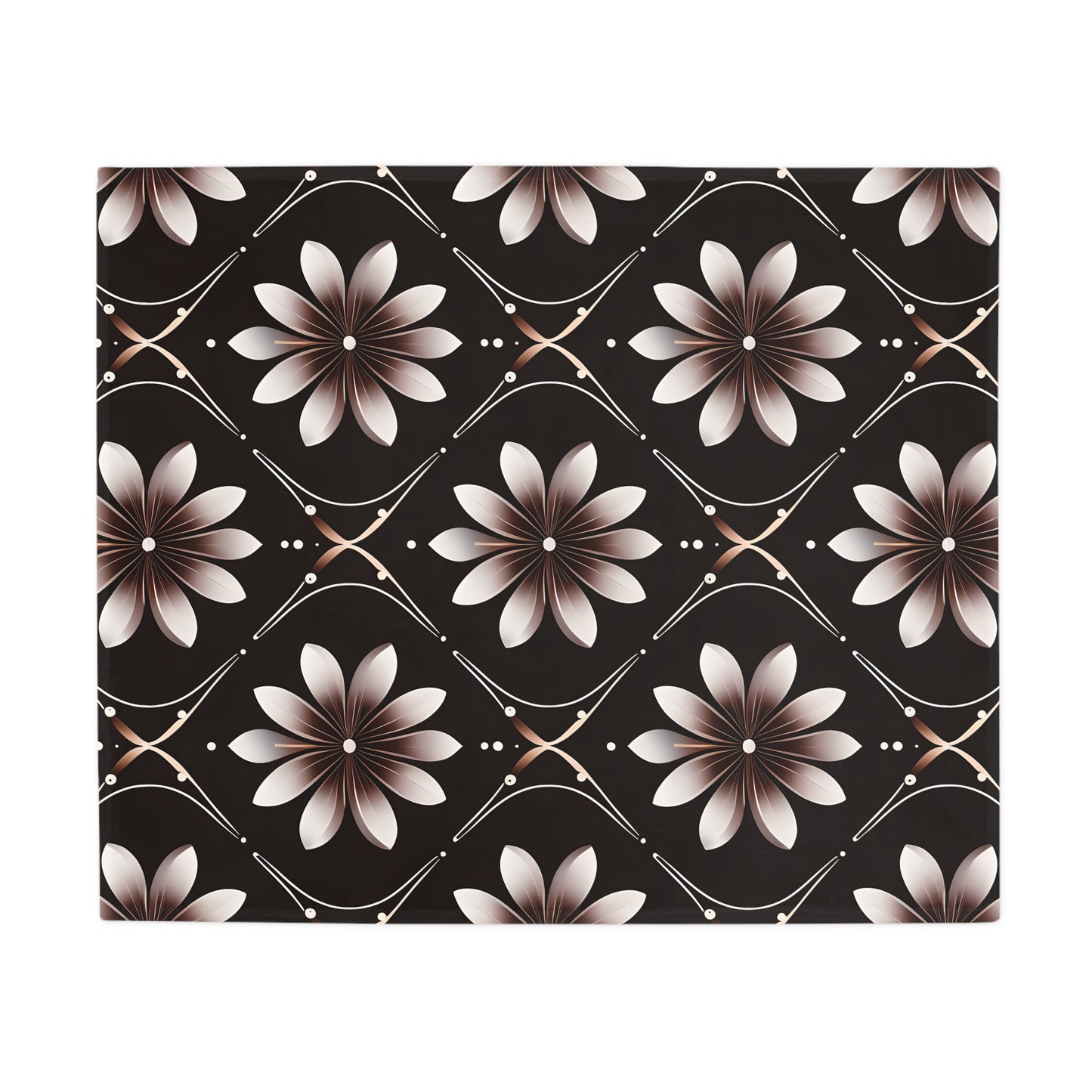 Bonita's Brown Flower Plush Fleece Blanket