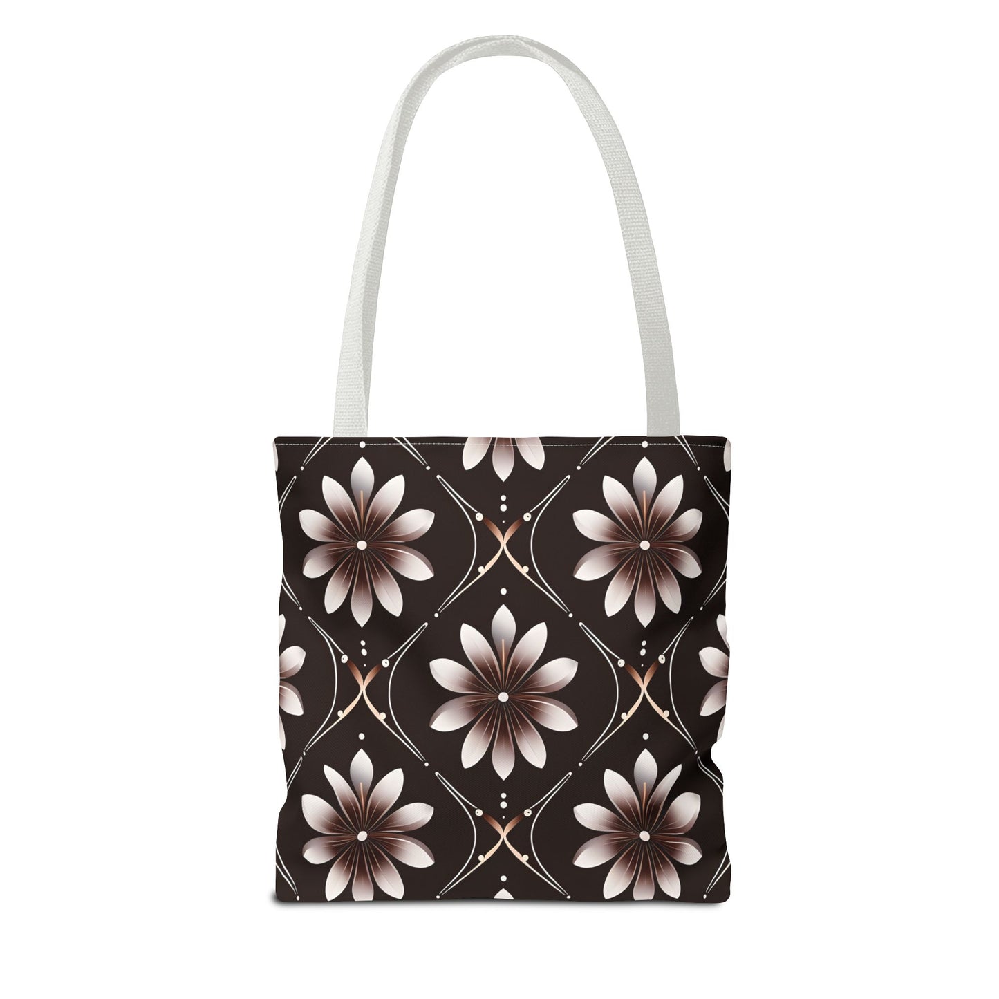 Bowie's Brown Floral Tile Tote Bag