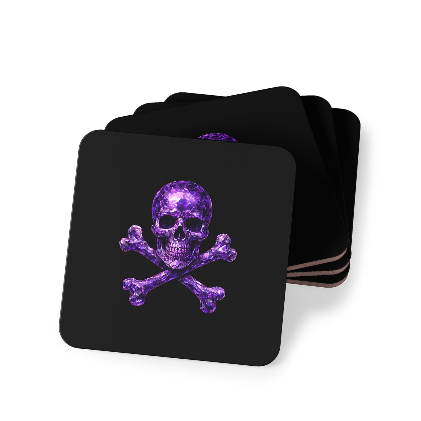 Amethyst Skull & Crossbones Coasters