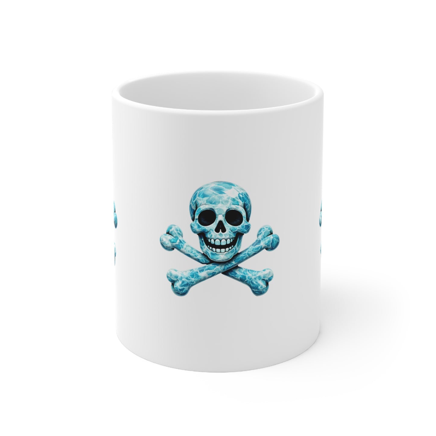Blue Skull & Crossbones Ceramic Mug, Coffee Cup