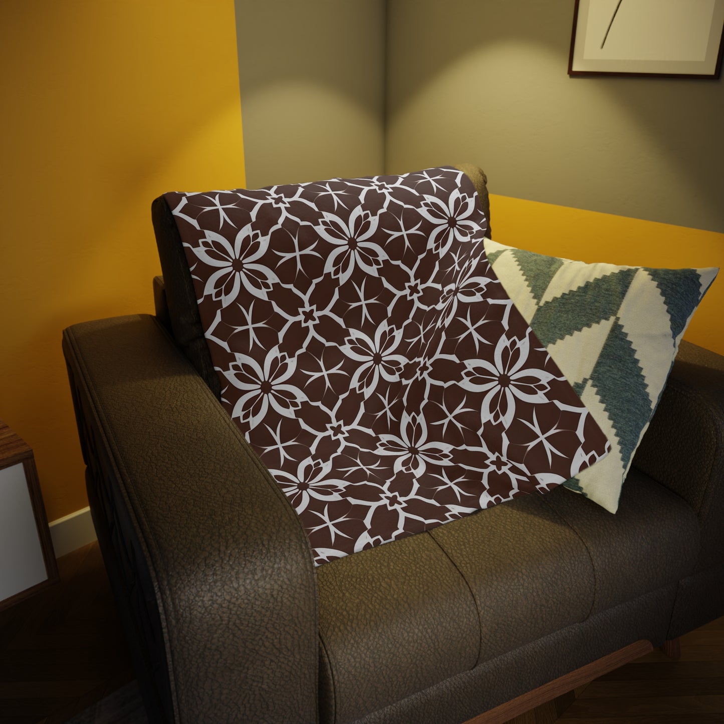 Bambi's Brown Tile Plush Fleece Blanket