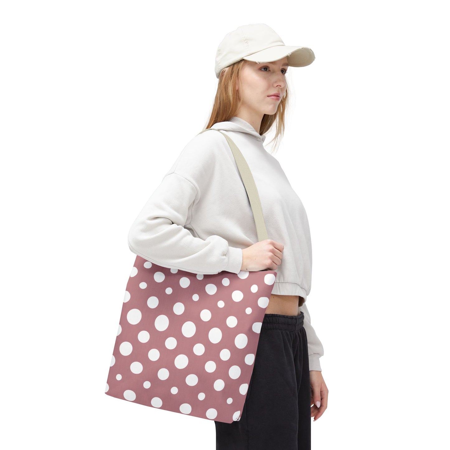 Chic Pink Polka Dot Tote Bag