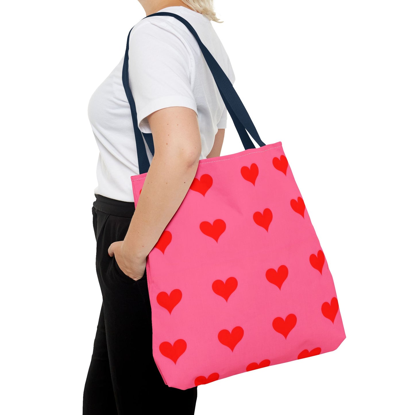 Paisley's Pink & Red Heart Tote Bag