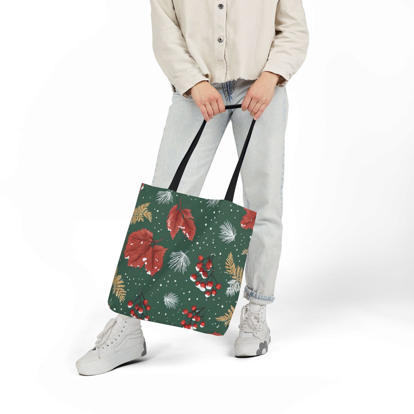 Holly's Holiday Floral Tote Bag