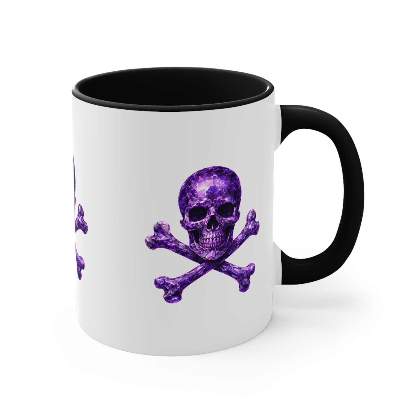 Amethyst Skull & Crossbones Ceramic Mug, Coffee Cup