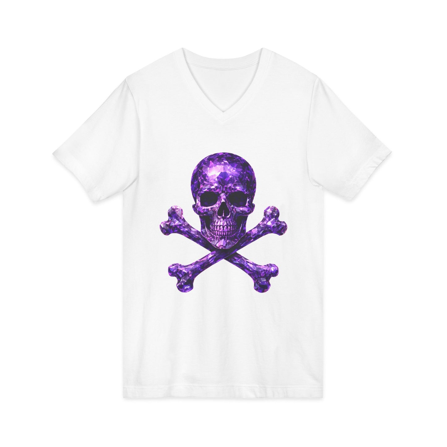 Amethyst Skull & Crossbones V-Neck Adult Shirt