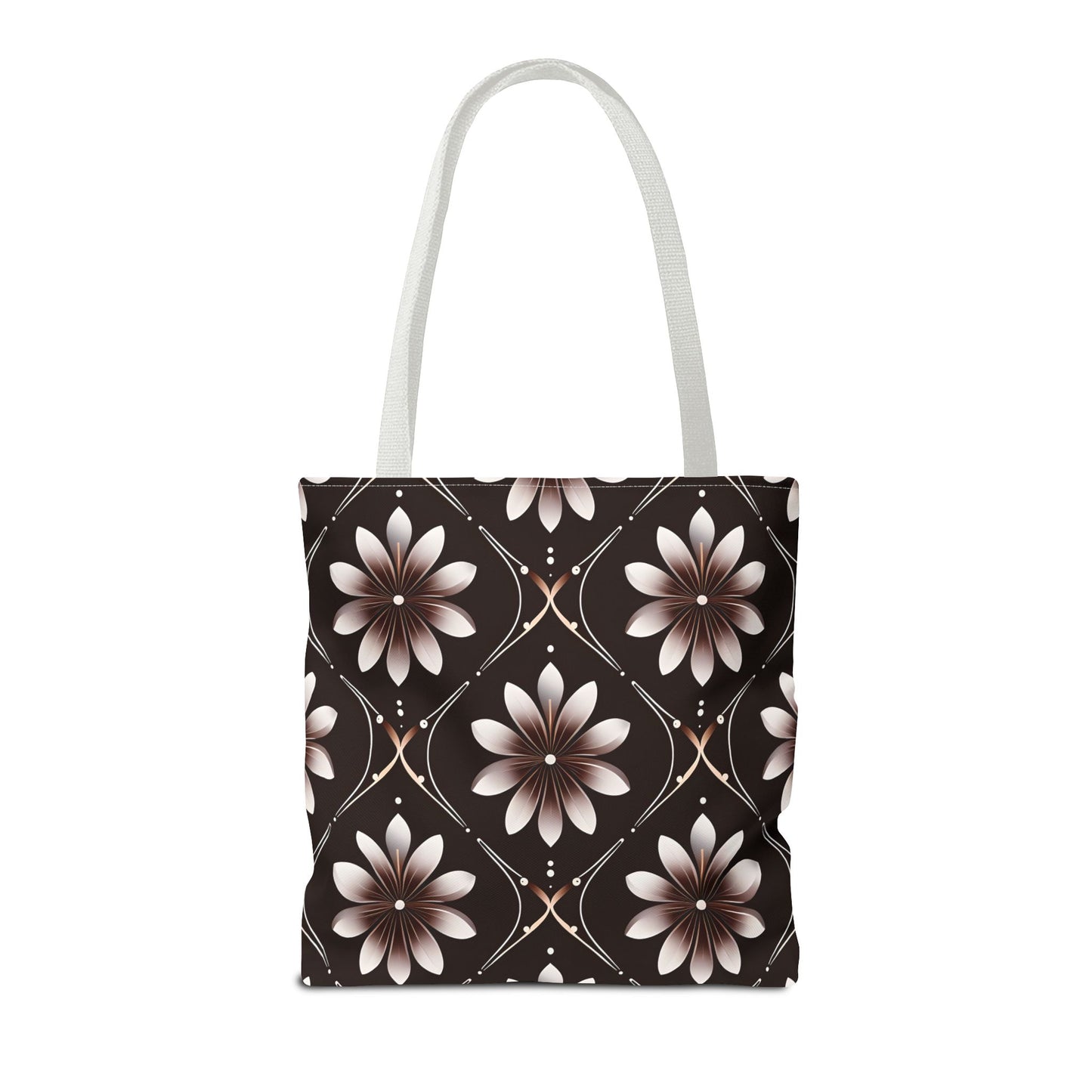 Bowie's Brown Floral Tile Tote Bag