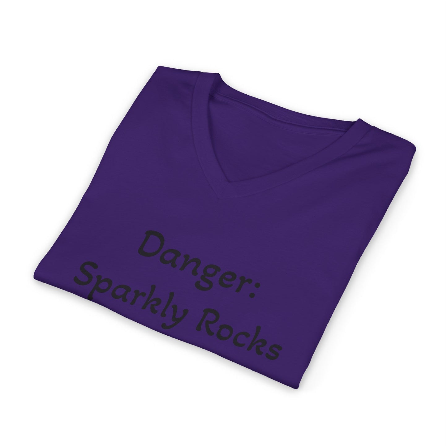 Diana's "Danger: Sparkly Rocks May Cause Sudden Distraction" Women's V-Neck Shirt