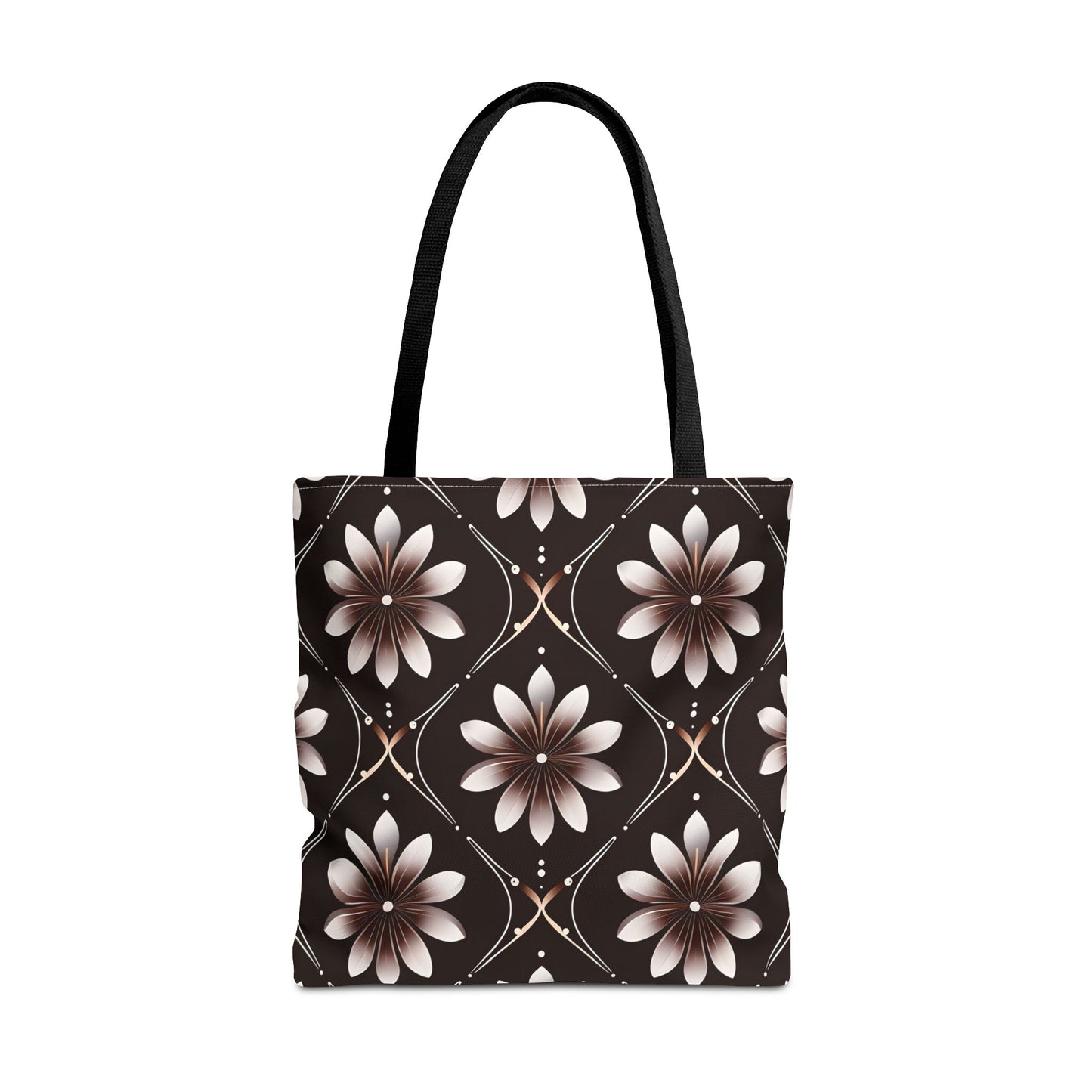 Bowie's Brown Floral Tile Tote Bag