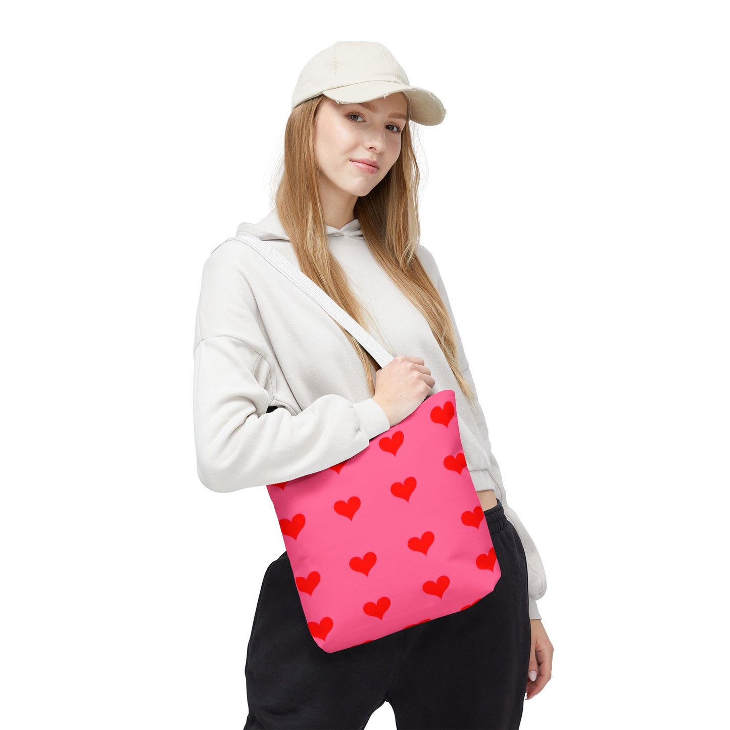 Paisley's Pink & Red Heart Tote Bag