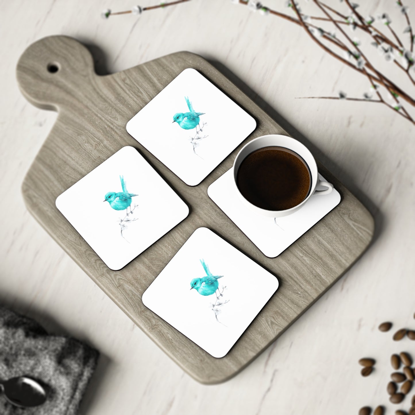 Timmy Turquoise Bird Coasters