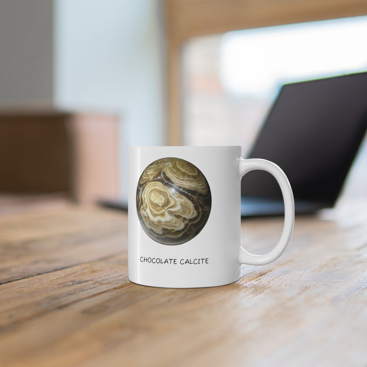 Chocolate Calcite Crystal Collection Ceramic Mug, Coffee Cup