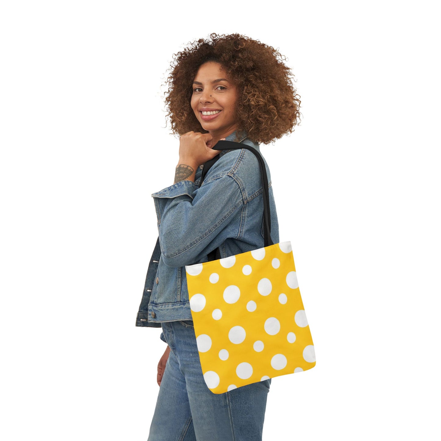 Yuki's Yellow Polka Dot Tote Bag