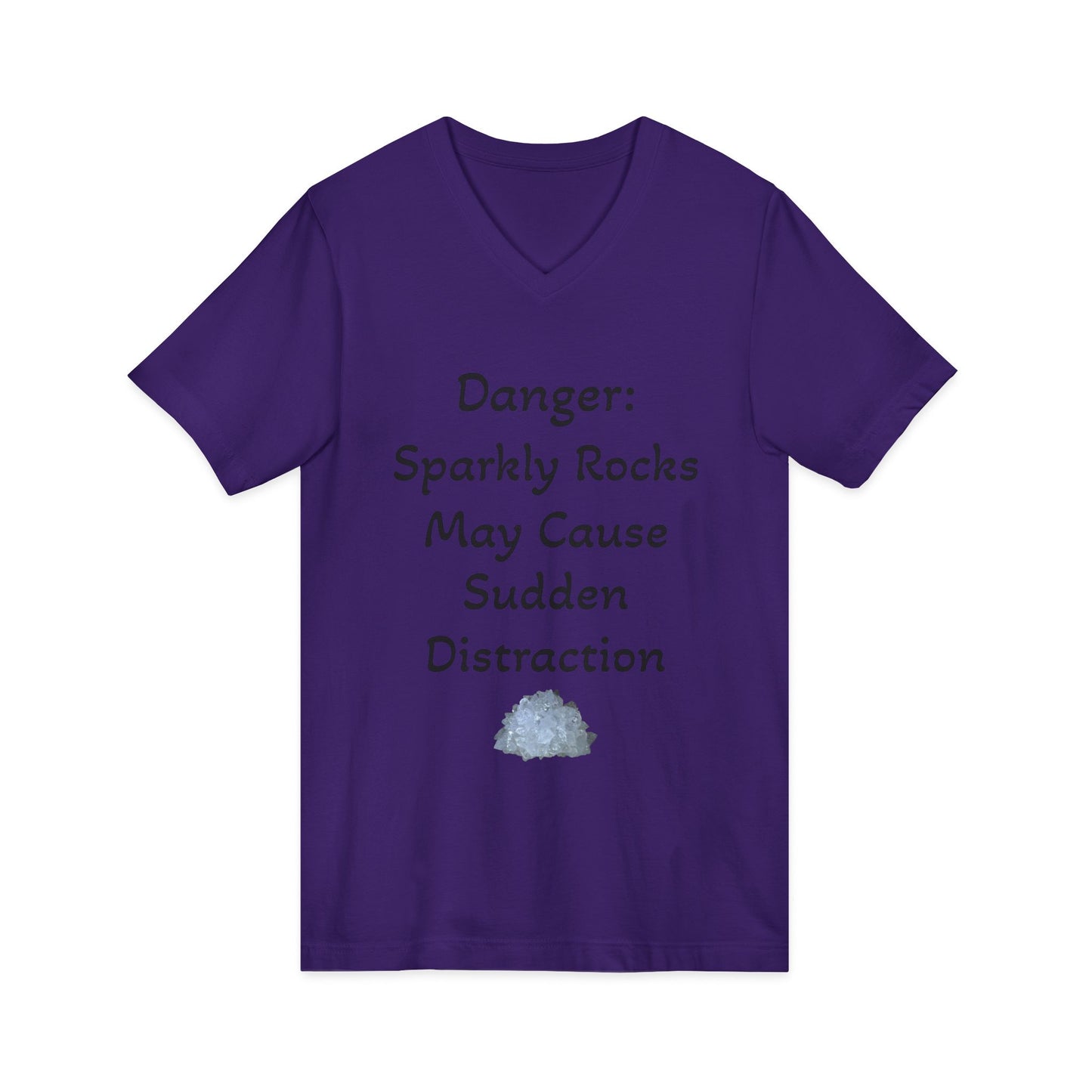 Diana's "Danger: Sparkly Rocks May Cause Sudden Distraction" Women's V-Neck Shirt