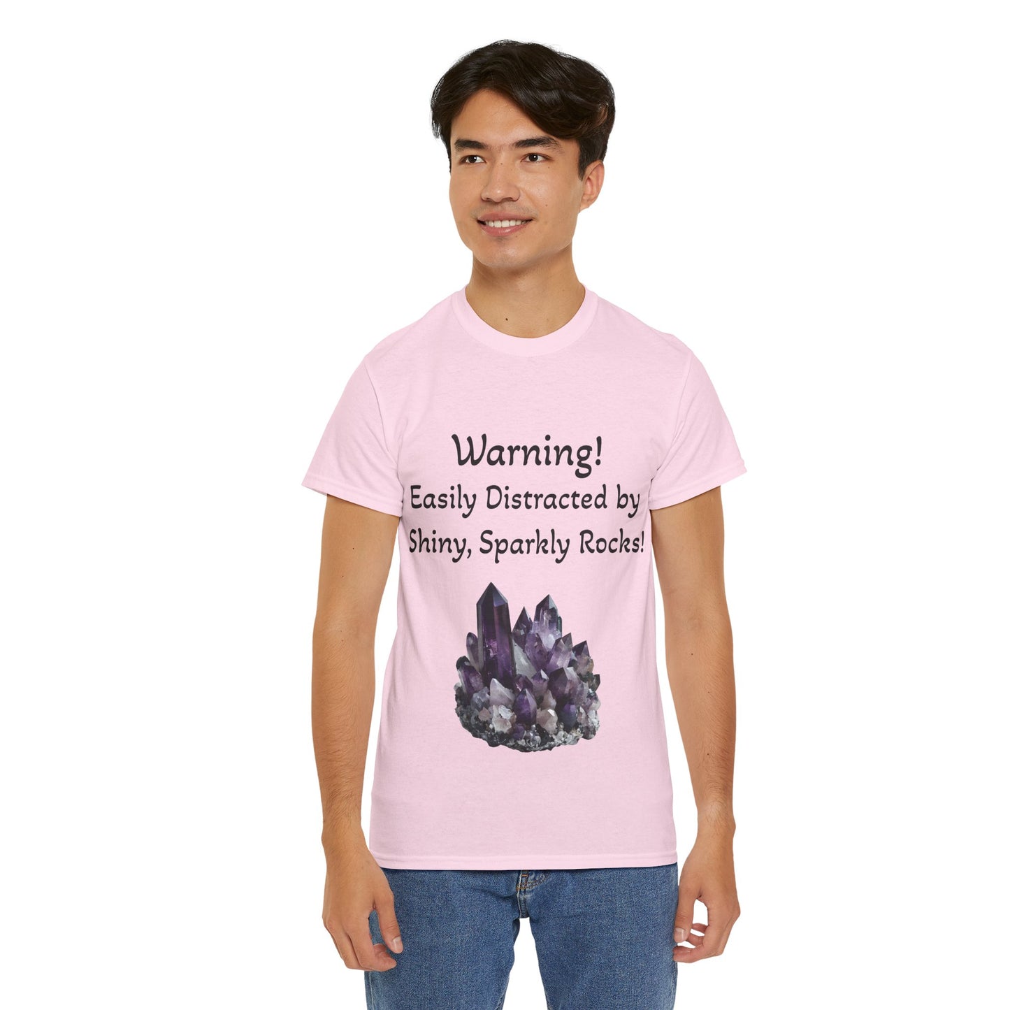 Waylon's "Warning! Easily Distracted by Shiny, Sparkly Rocks!" Adult Shirt