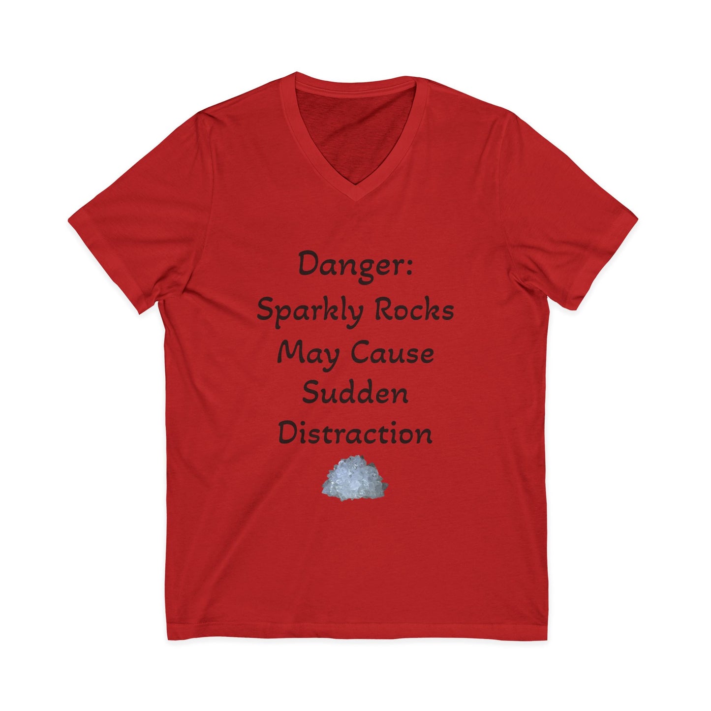 Diana's "Danger: Sparkly Rocks May Cause Sudden Distraction" Women's V-Neck Shirt