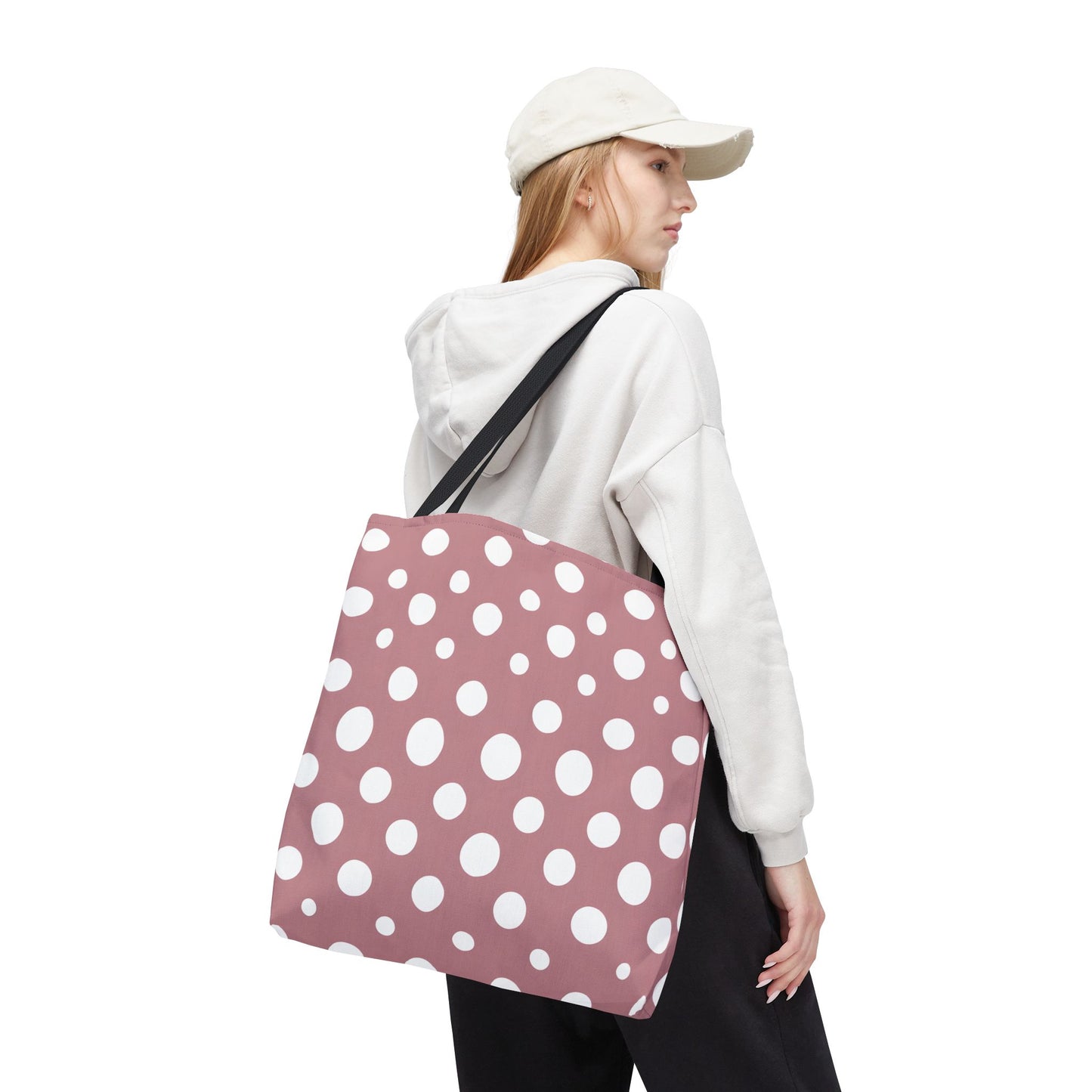 Chic Pink Polka Dot Tote Bag