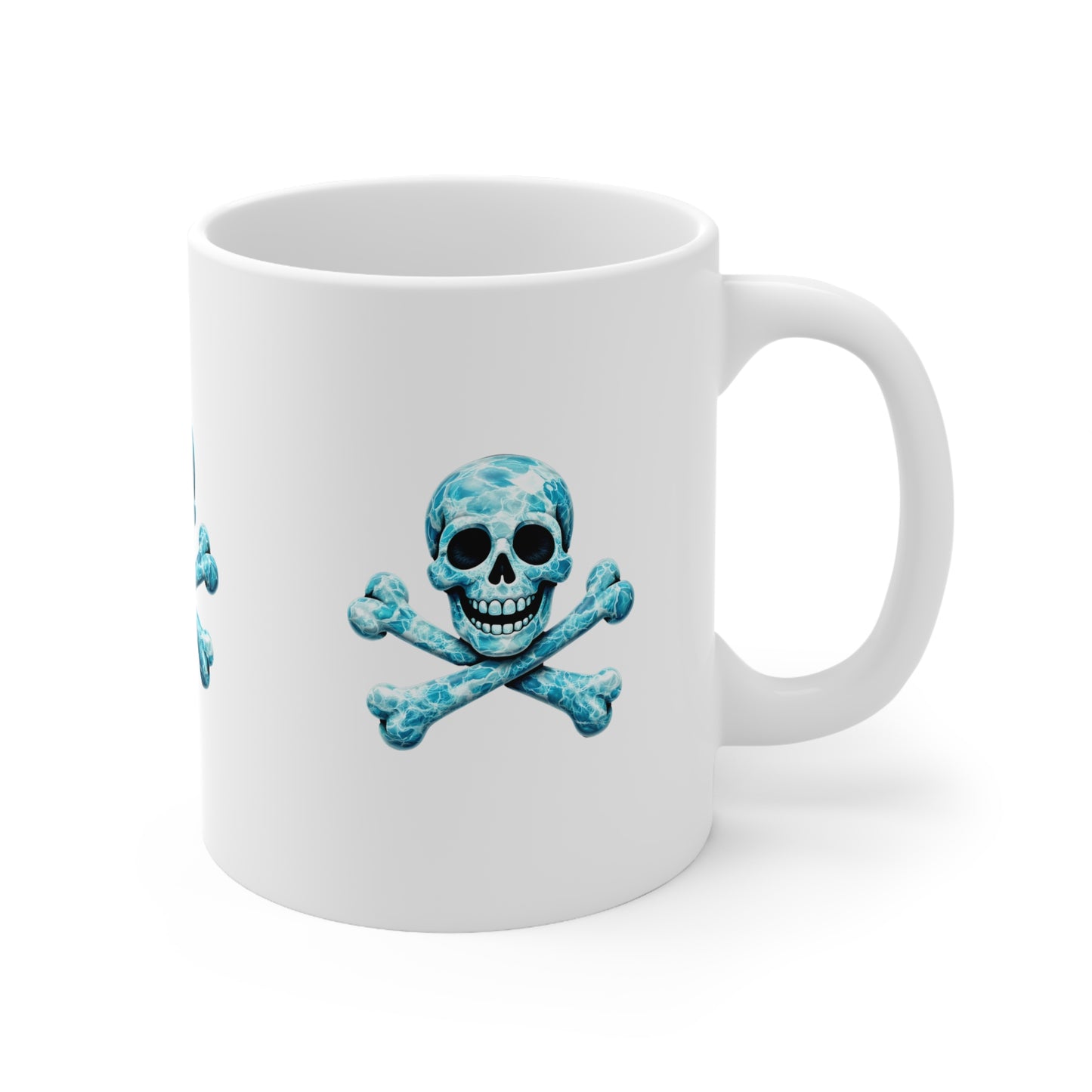 Blue Skull & Crossbones Ceramic Mug, Coffee Cup