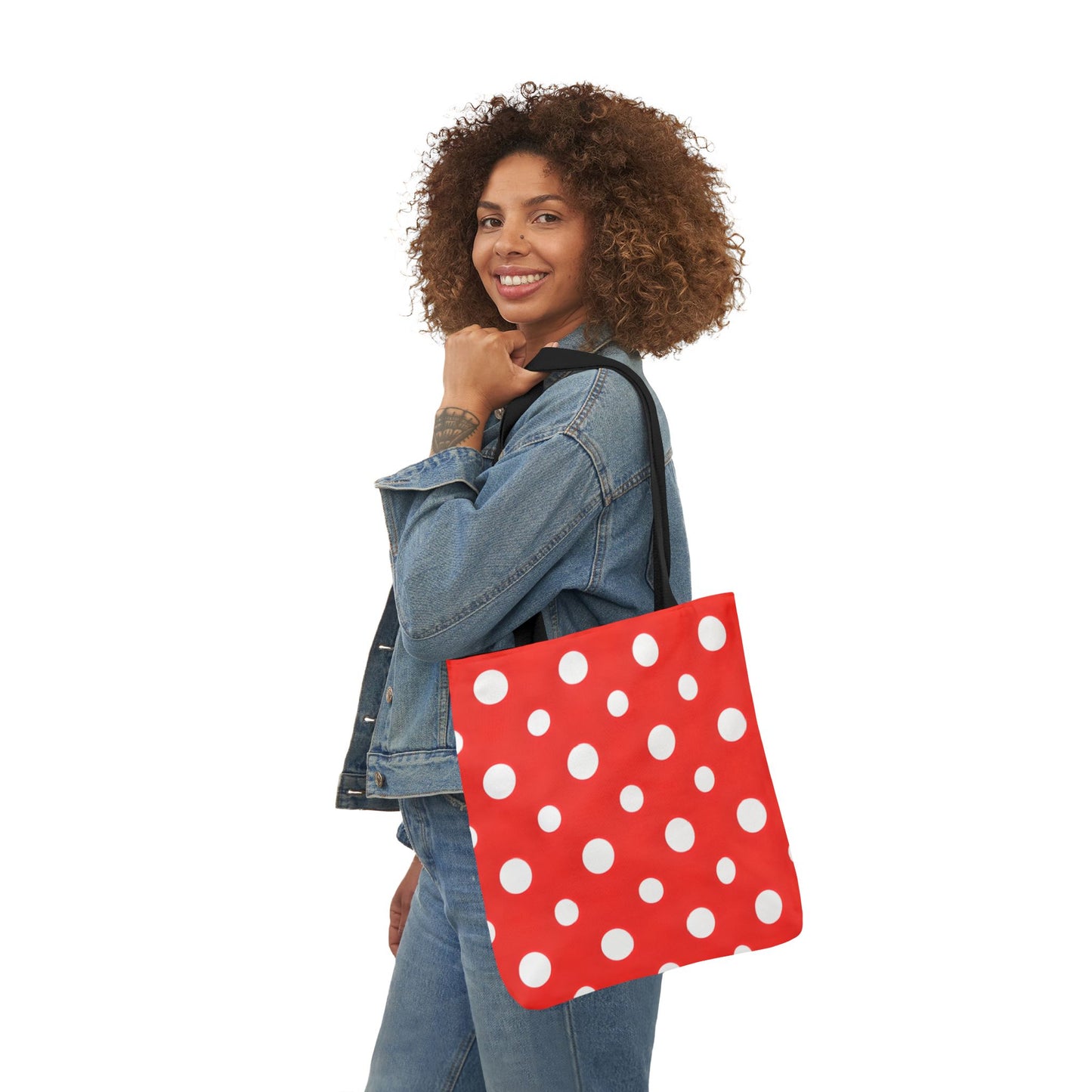 Reba's Red Polka Dot Canvas Tote Bag