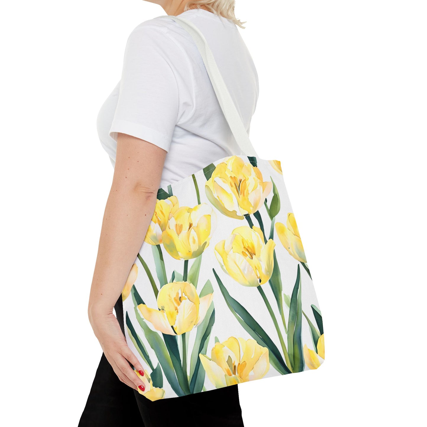 Yetta's Yellow Tulip Floral Tote Bag