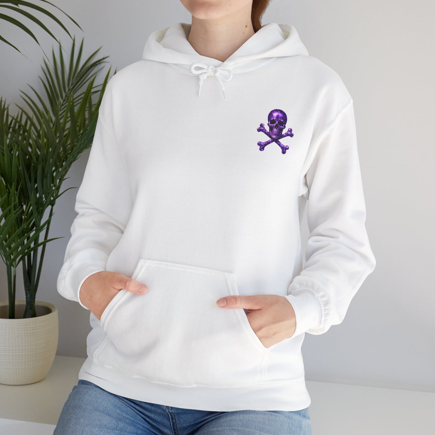 Amethyst Skull & Crossbones Adult Sweatshirt - Hooded